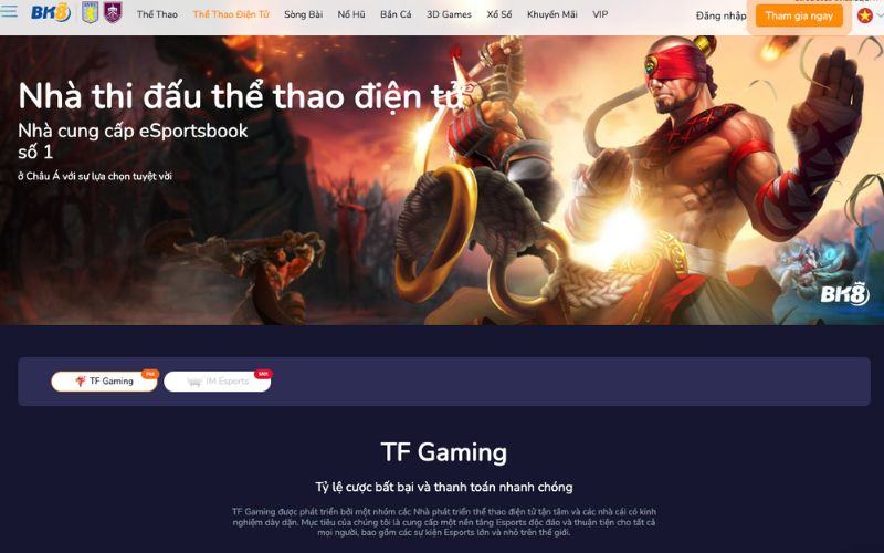 Trang web Esport uy tín